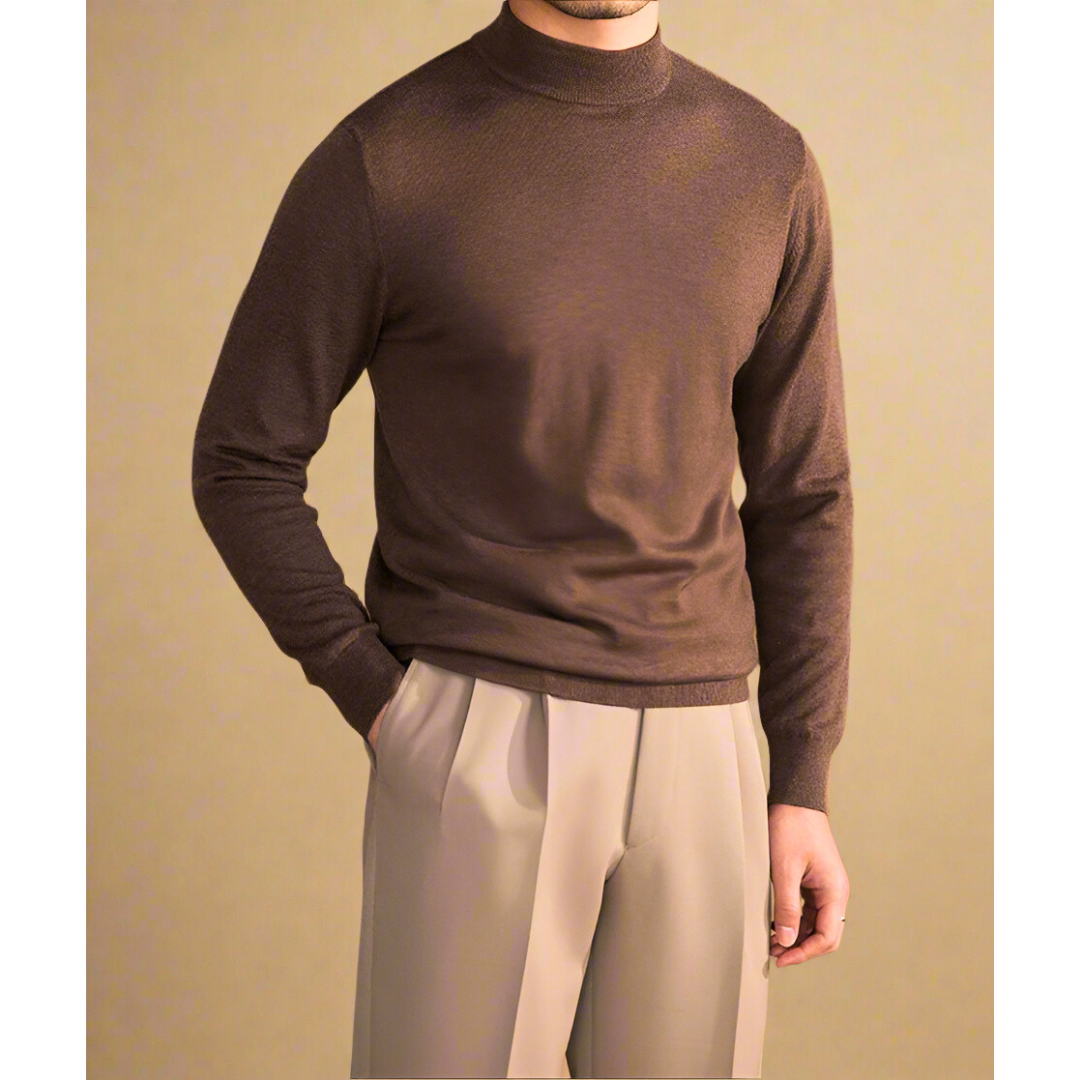 Herren Pullover Rollkragen Wolle Klassisch Elegante Qualität