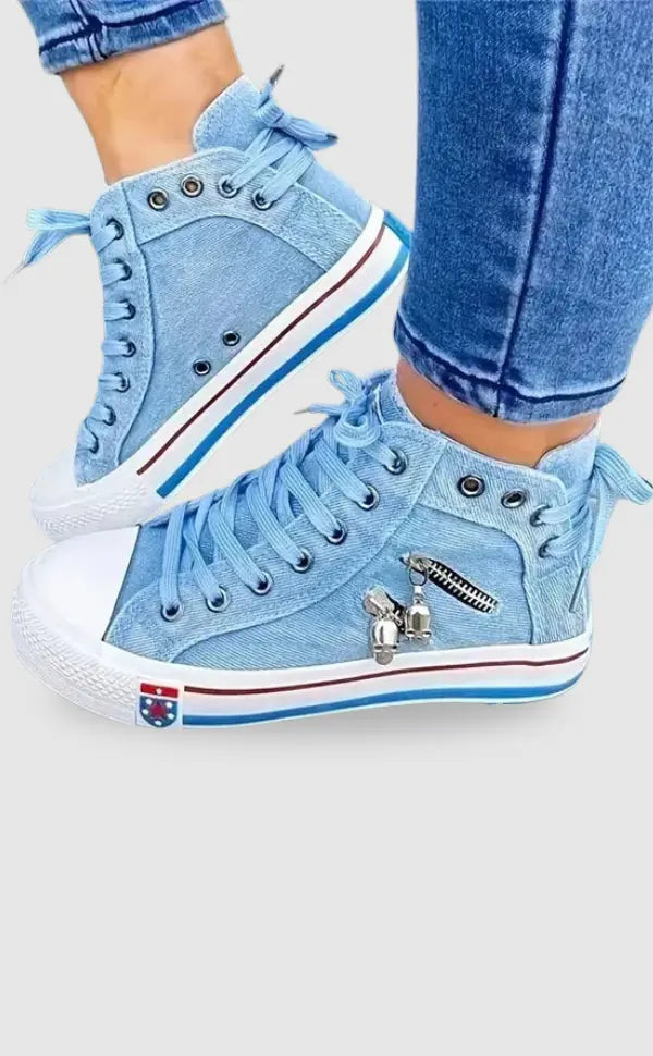 Damenschuhe Denim Optik Trendy - BerlinGlamour