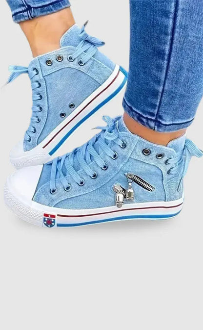 Damenschuhe Denim Optik Trendy - BerlinGlamour