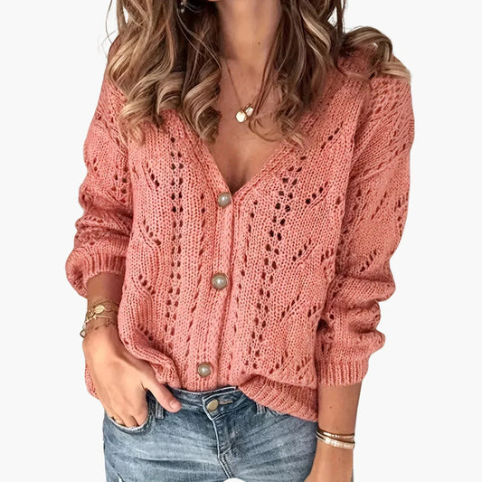 Geknöpfter Strick Cardigan für Damen 0