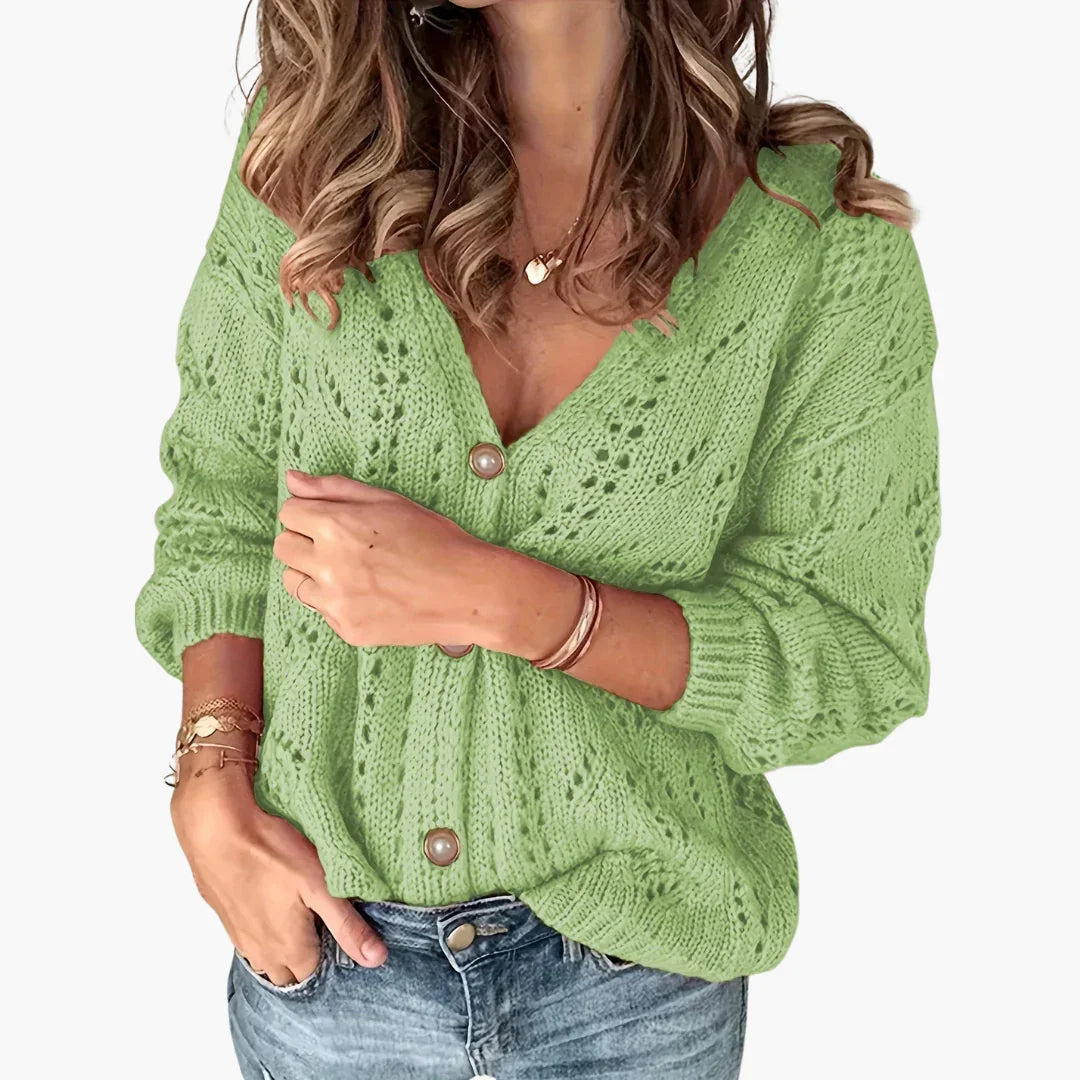 Geknöpfter Strick Cardigan für Damen 1