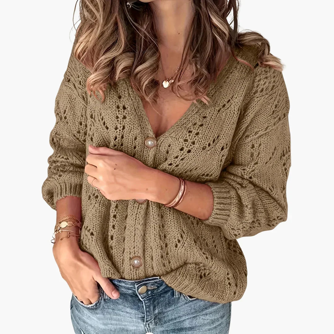 Geknöpfter Strick Cardigan für Damen 2