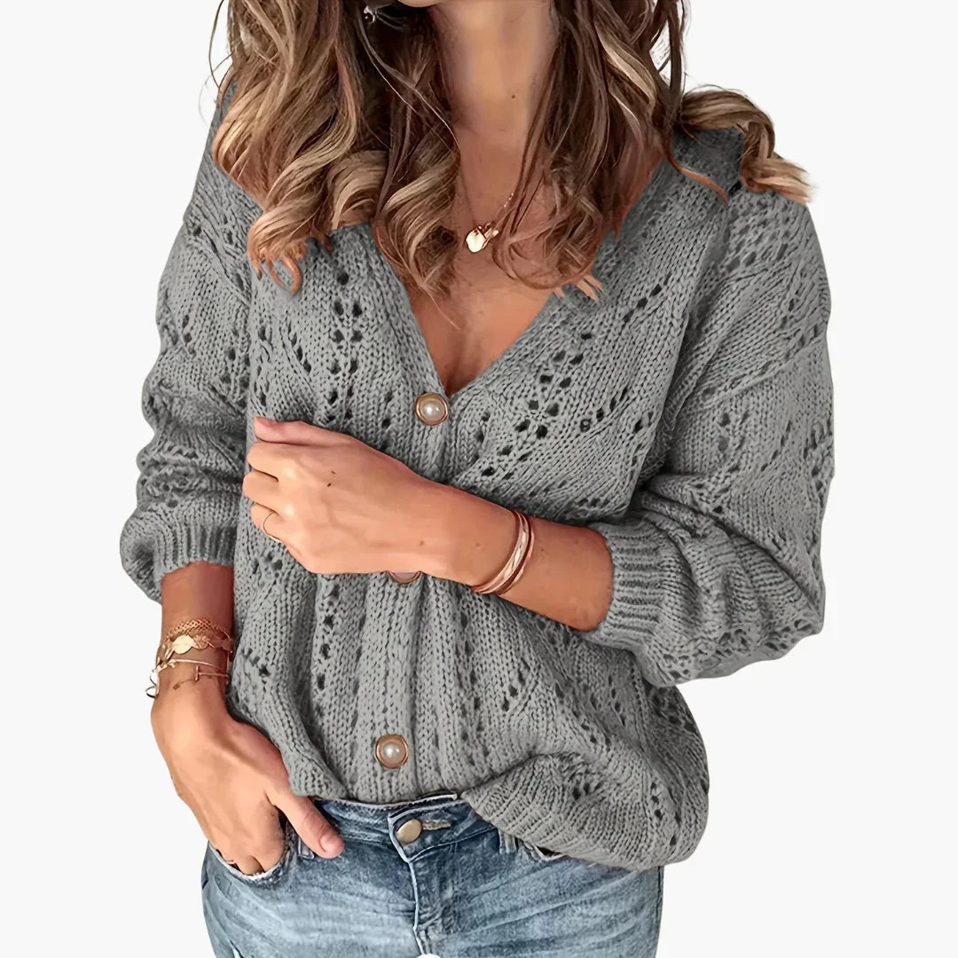 Geknöpfter Strick Cardigan für Damen 4