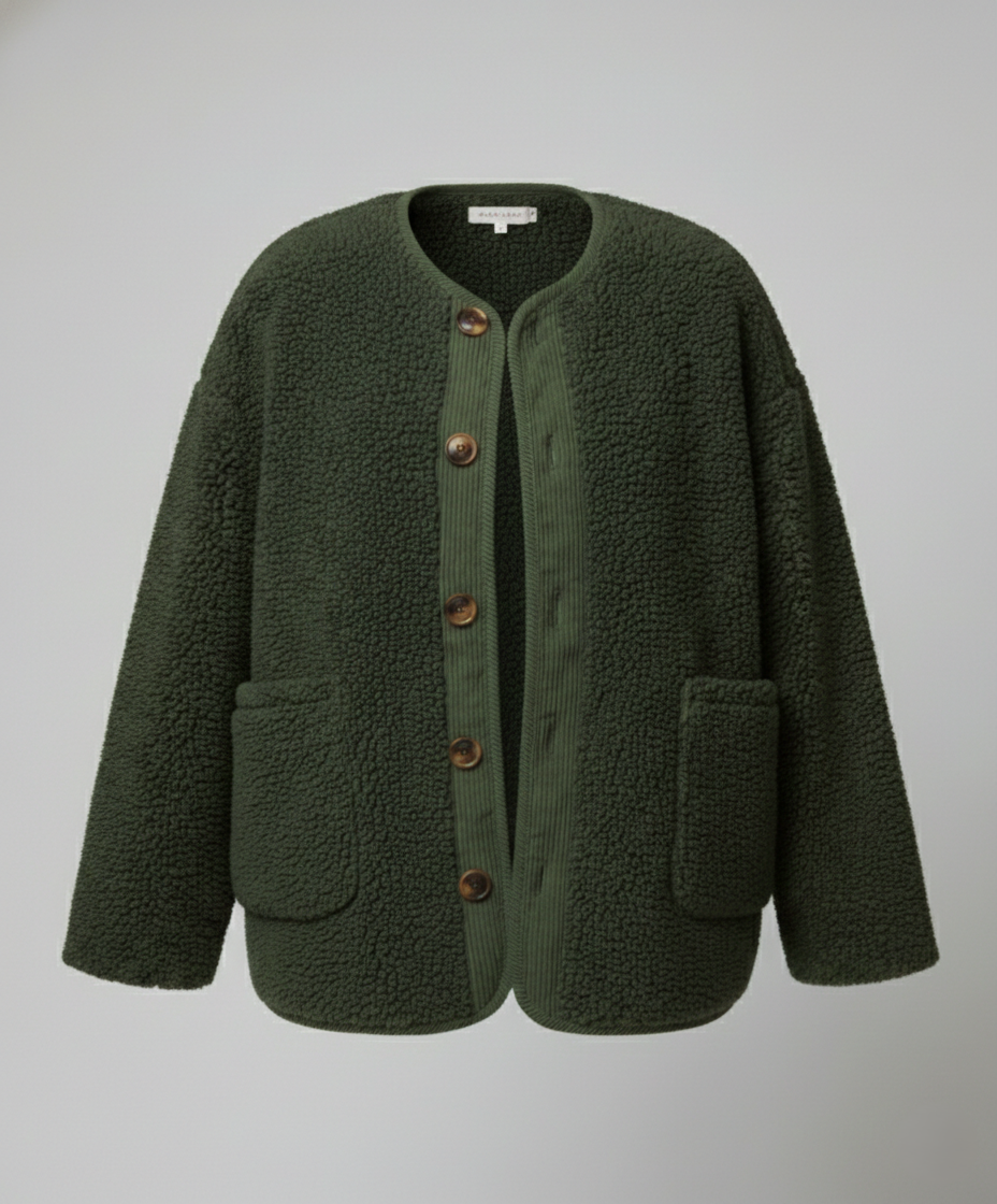 Damen Winterjacke Warm Sherpa Fleece Jacke Langarm