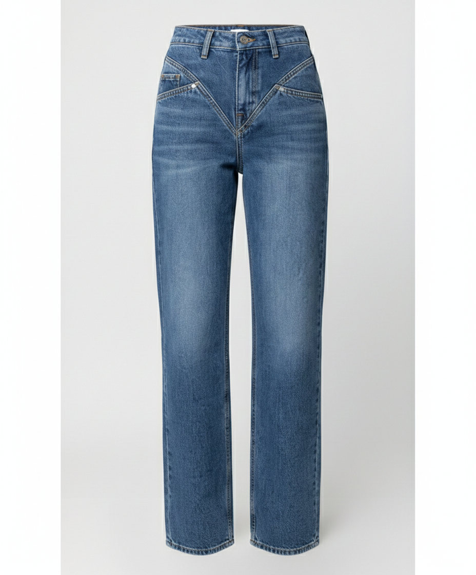 Hochtaillierte Damen Vintage Jeans Retro Stil