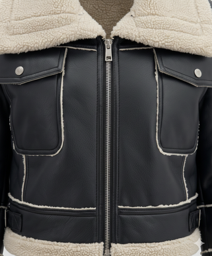 Leder Bikerjacke Kurz Schnitt Frauen