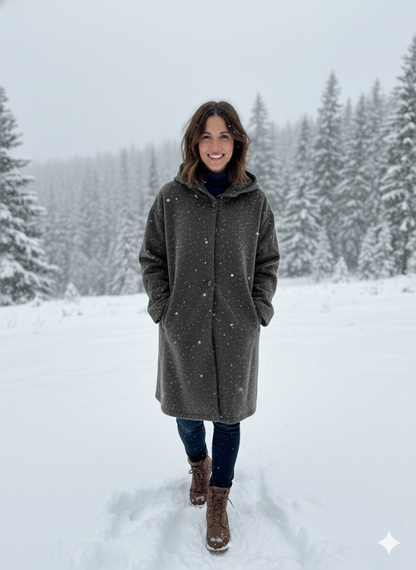 Eleganter Damen Wintermantel Modern Trendig