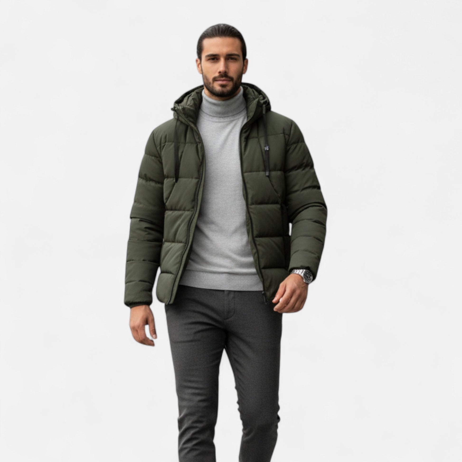 Herren Winterjacke Robust Steppjacke mit Kapuze - BerlinGlamour