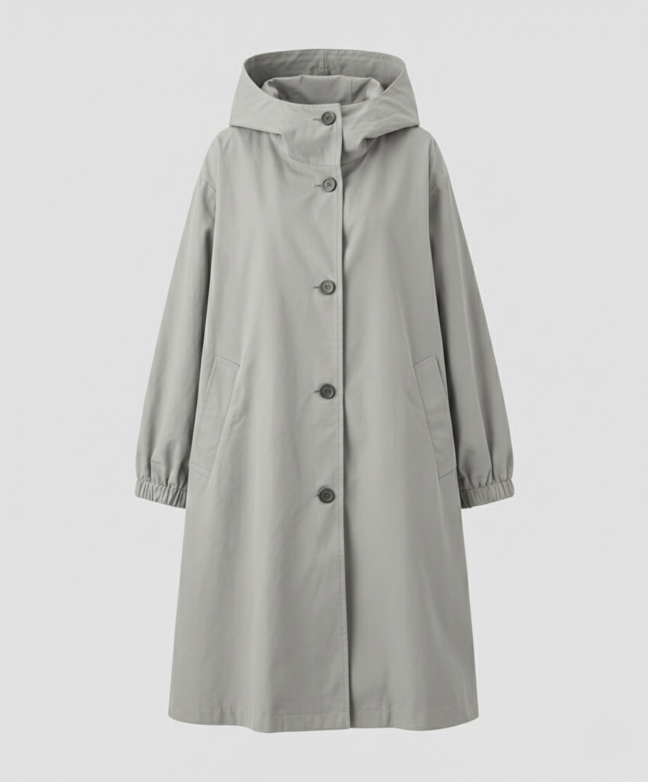Lange Damenjacke mit Kapuze Stilvoll Modern