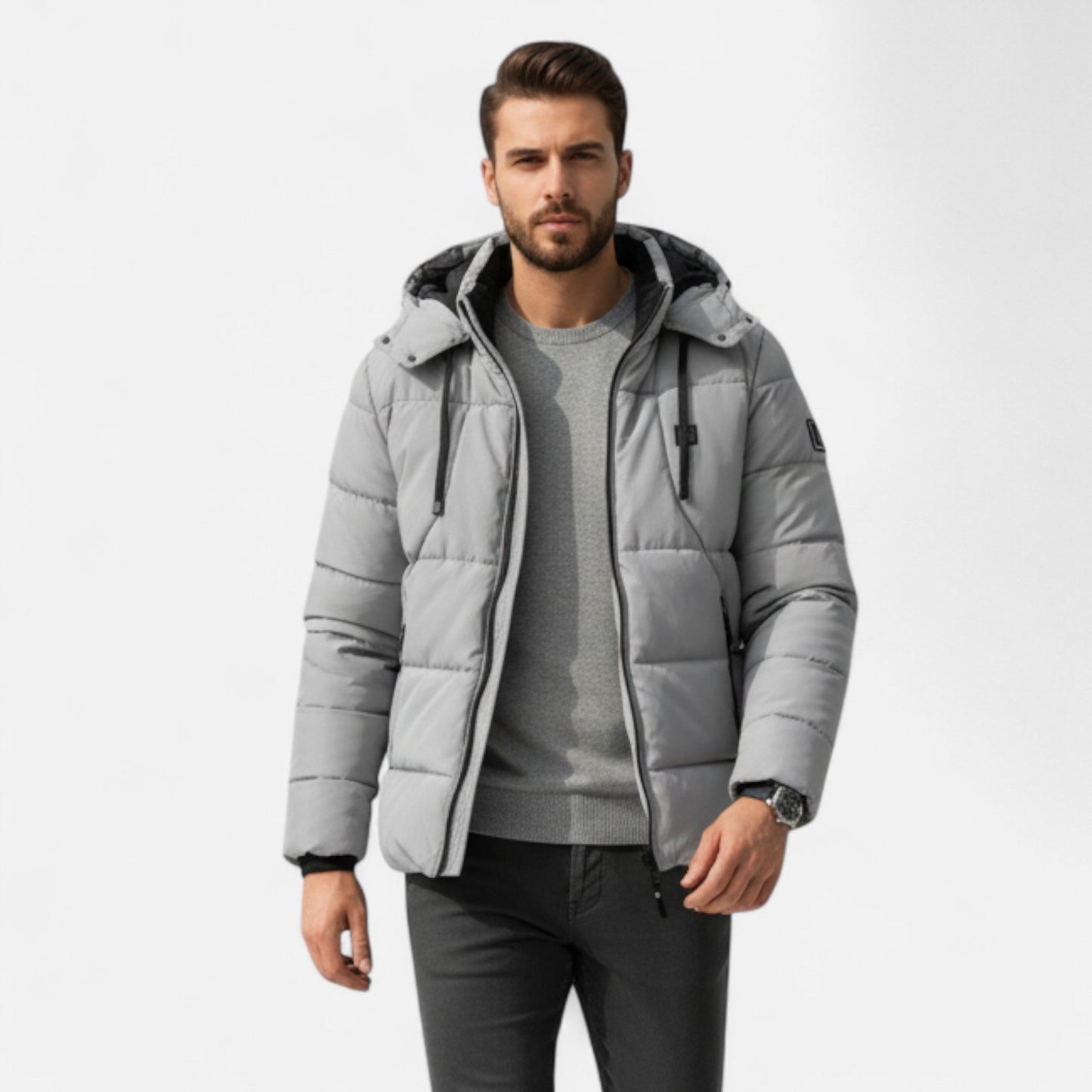 Herren Winterjacke Robust Steppjacke mit Kapuze