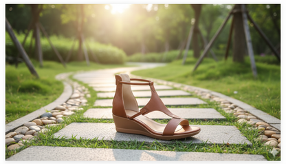 Damen Keilsandalen Orthopädisch Bequem Leder