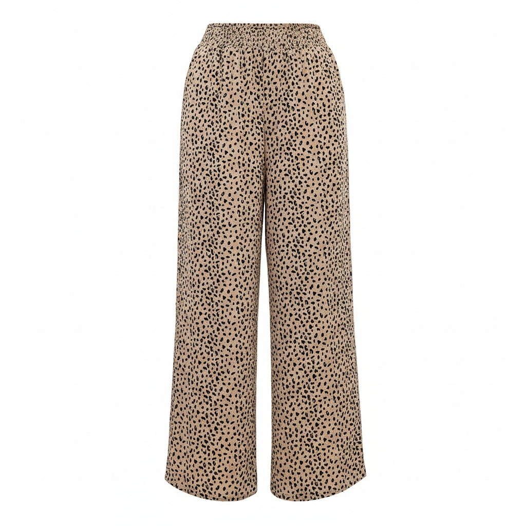 Weite Damen Leinenhose Elastischer Bund Lässiger Schnitt