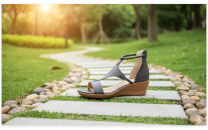 Damen Keilsandalen Orthopädisch Bequem Leder