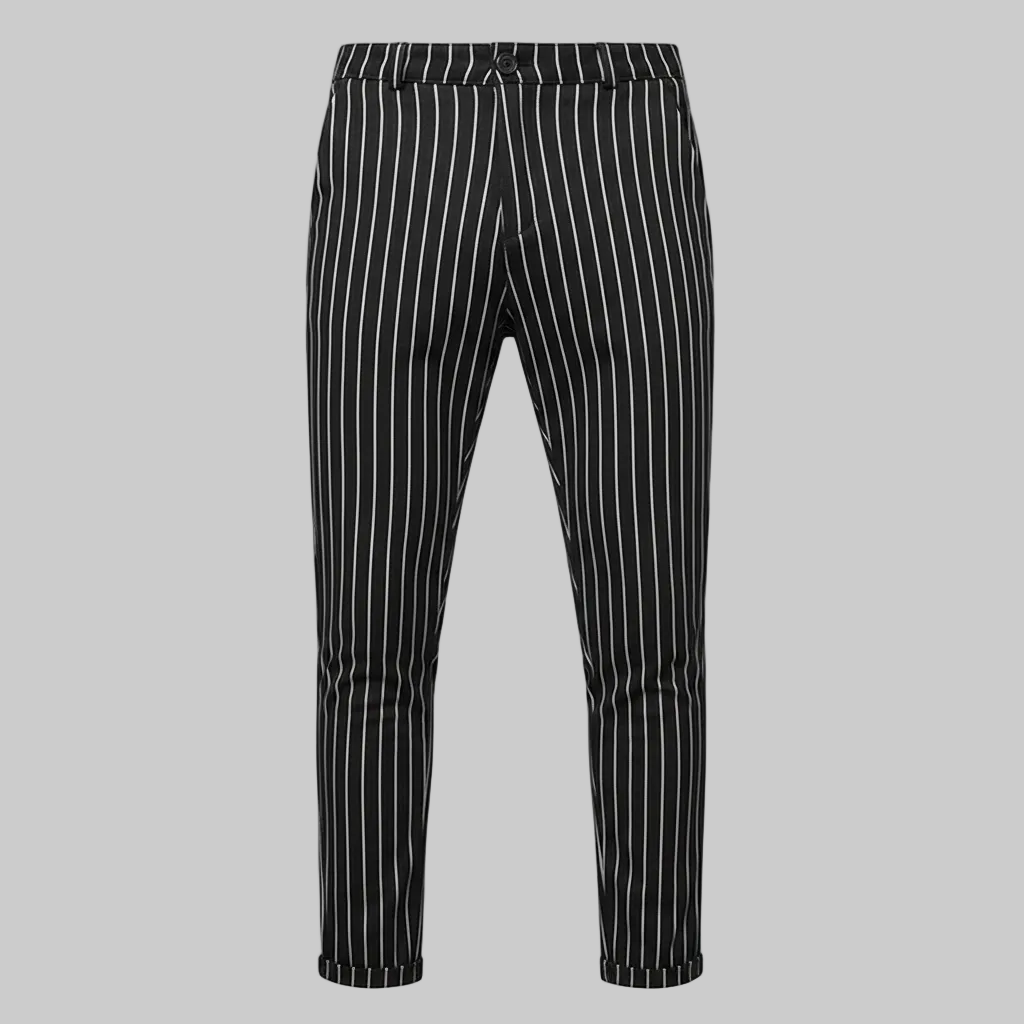 Herren Slim-Fit Hose Gestreift Modern Bequem