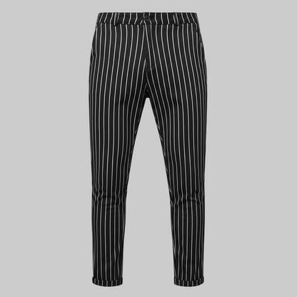 Herren Slim-Fit Hose Gestreift Modern Bequem