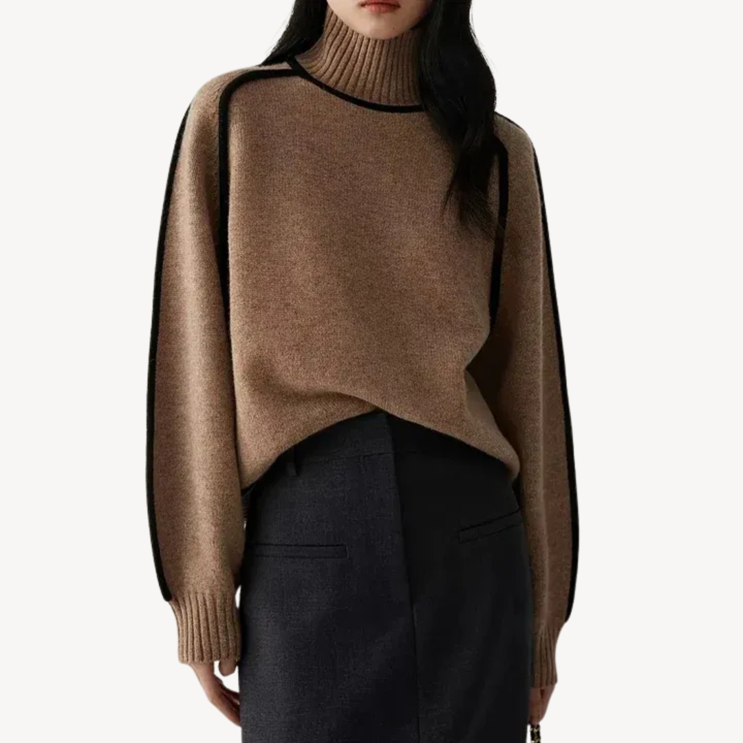 Gemusterter Rollkragenpullover für Damen | Loravelle 0
