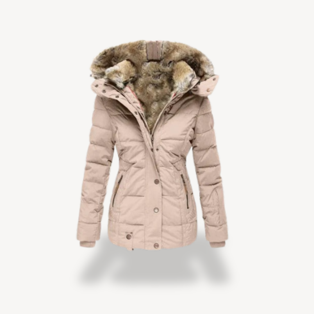 Gepolsterte Kunstpelz-Kapuzenjacke Damen | Loravelle 2