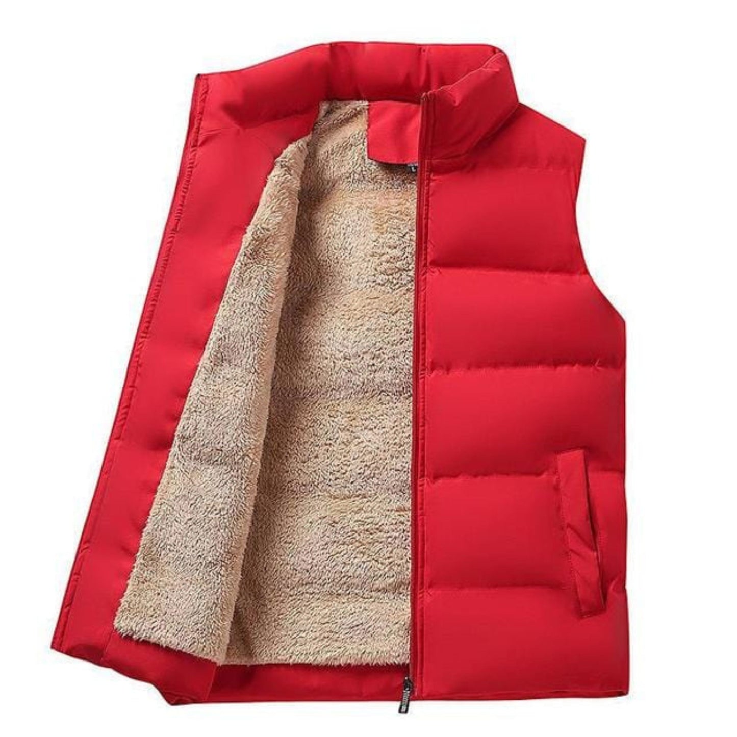 Gepolstertes Gilet - Herren Fleece gefütterte Pufferweste Bodywarmer-Rot-S-Chaps Herrenmode