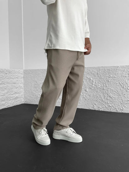 Gerippte Hose – locker sitzende Stretch-Baggy-Hose für Herren mit Kordelzug-Chaps Herrenmode