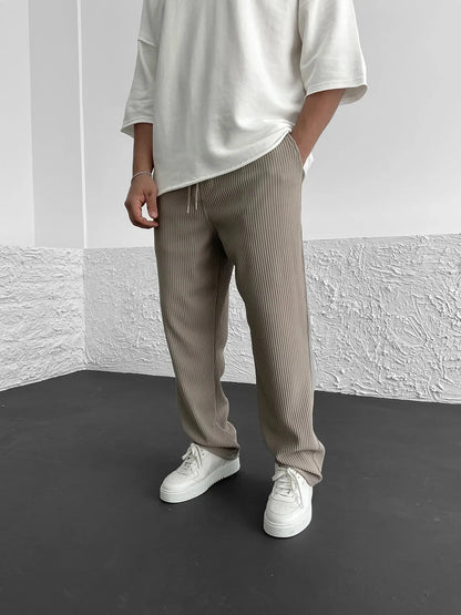 Herren Hose Bequem Stretch Baggy Hose mit Kordelzug - BerlinGlamour