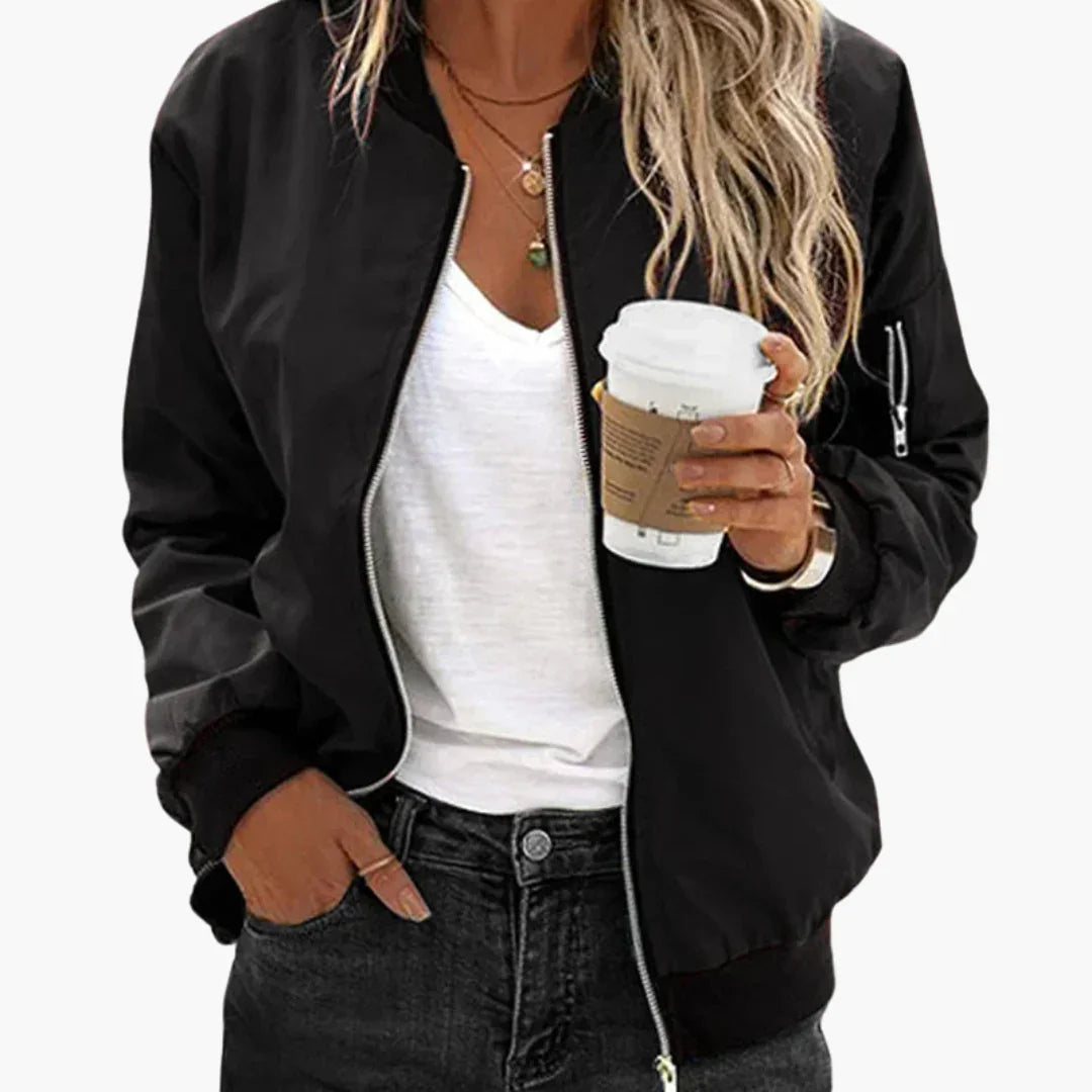 Gerippte Bomberjacke für Damen 0