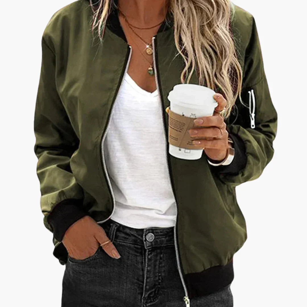 Gerippte Bomberjacke für Damen 3