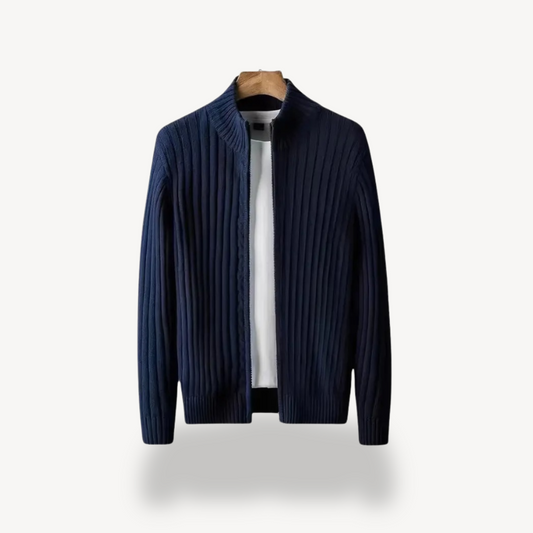 Gerippter Pullover mit Reißverschluss für Herren | Loravelle 0