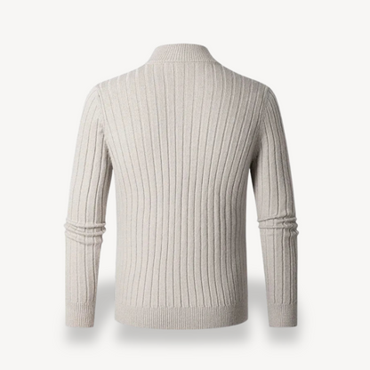 Gerippter Pullover mit Viertelreißverschluss für Herren | Loravelle 2