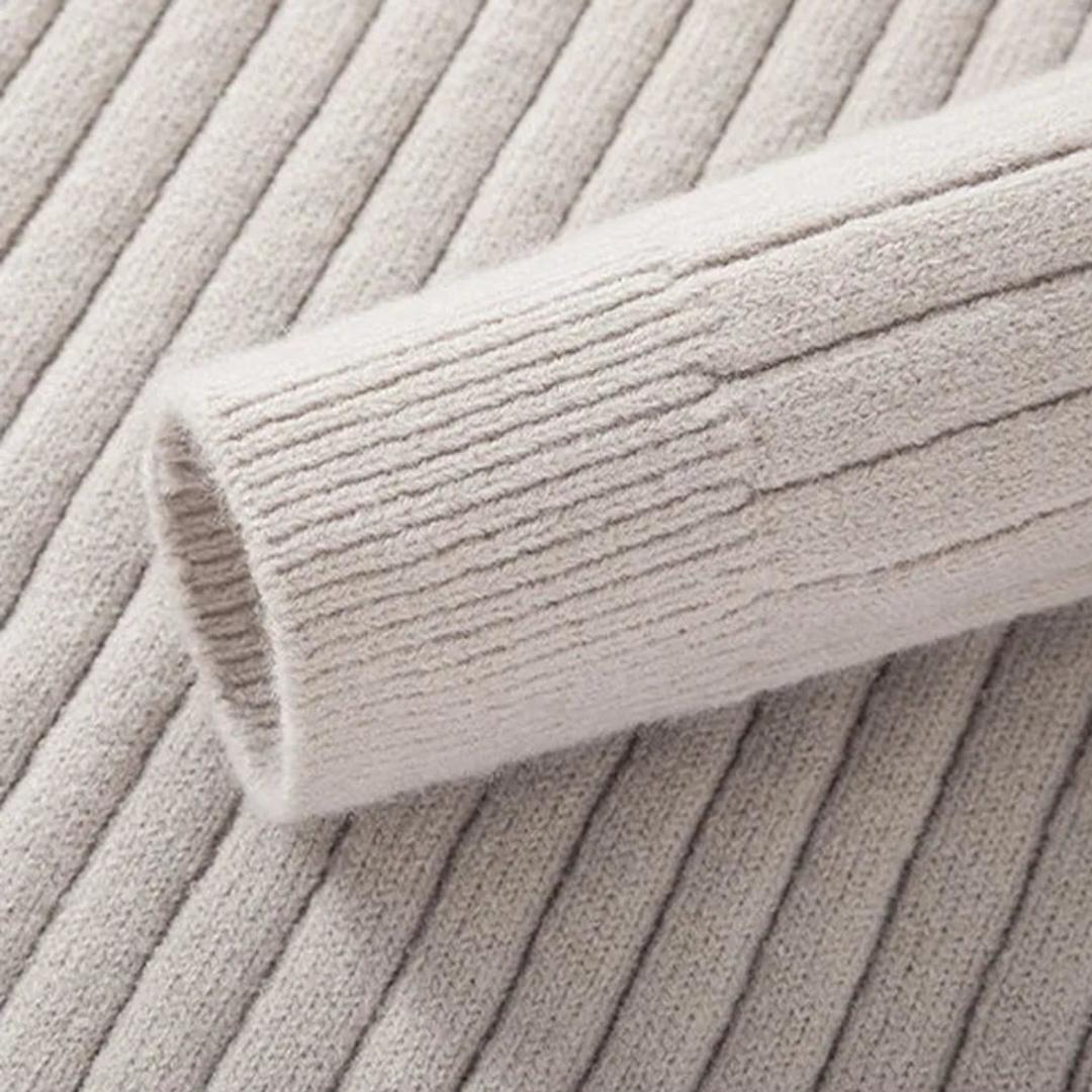Gerippter Pullover mit Viertelreißverschluss für Herren | Loravelle 5