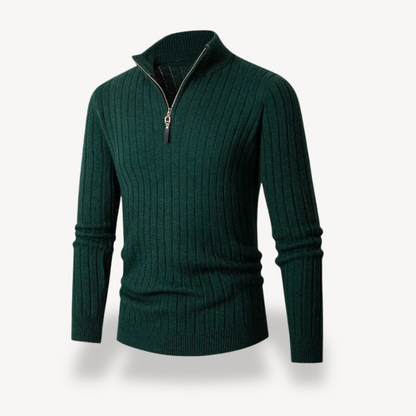 Gerippter Pullover mit Viertelreißverschluss für Herren | Loravelle 8