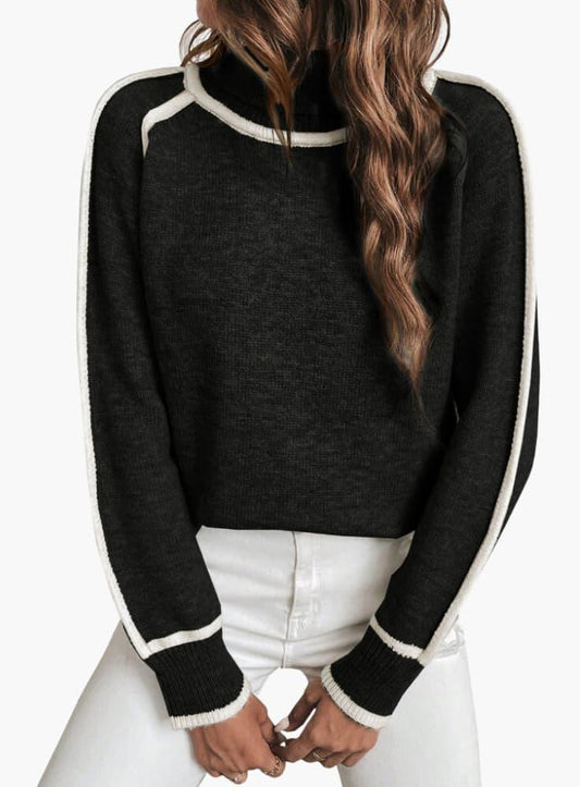 Gerippter Rollkragenpullover für Damen 0