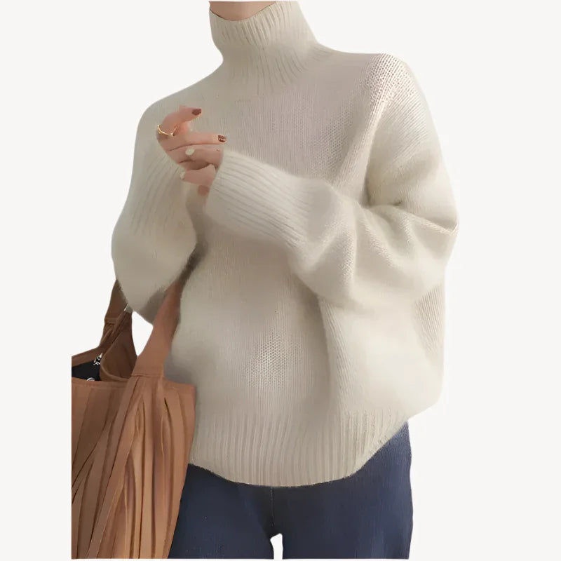 Gerippter Rollkragenpullover für Damen 0