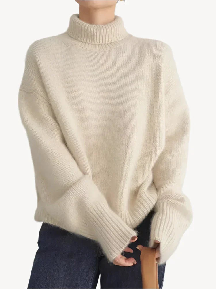 Gerippter Rollkragenpullover für Damen 1