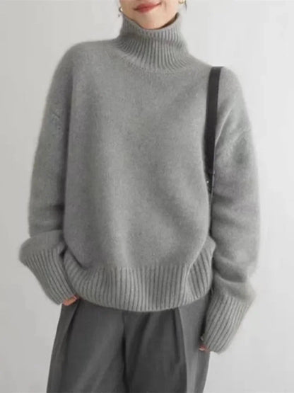 Gerippter Rollkragenpullover für Damen 3