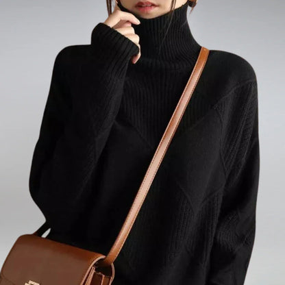 Gerippter Rollkragenpullover für Damen 3