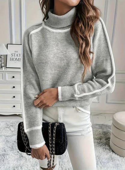 Gerippter Rollkragenpullover für Damen 4