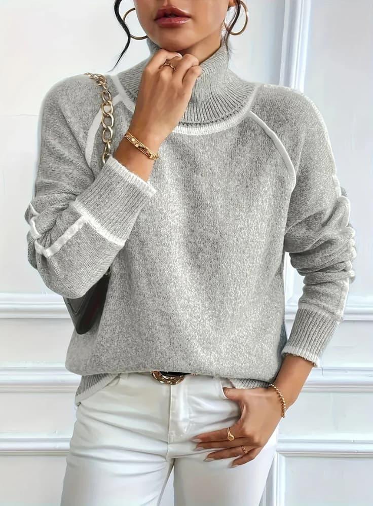 Gerippter Rollkragenpullover für Damen 5