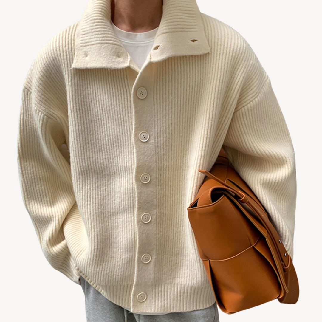 Gerippter Strick-Cardigan mit Knöpfen für Herren | Loravelle 3