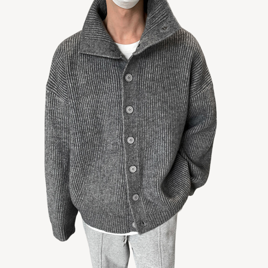 Gerippter Strick-Cardigan mit Knöpfen für Herren | Loravelle 5