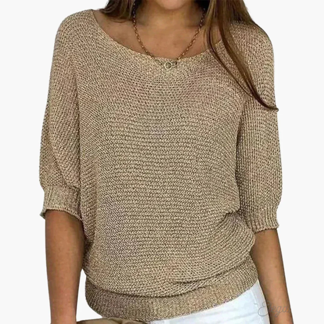 Gerippter Strickpullover für Damen 0