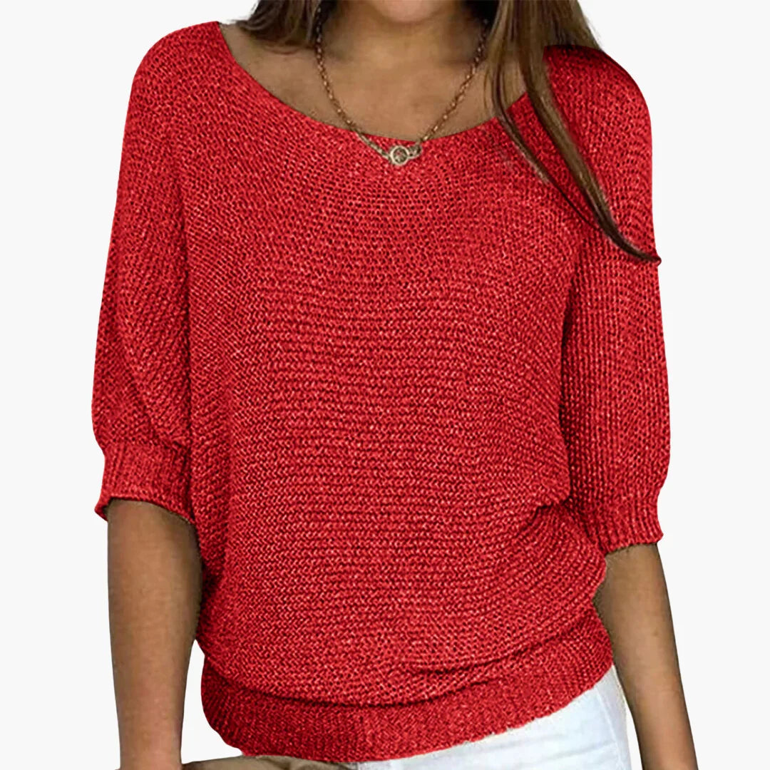 Gerippter Strickpullover für Damen 1