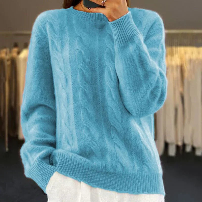 Gerippter Strickpullover für Damen 4