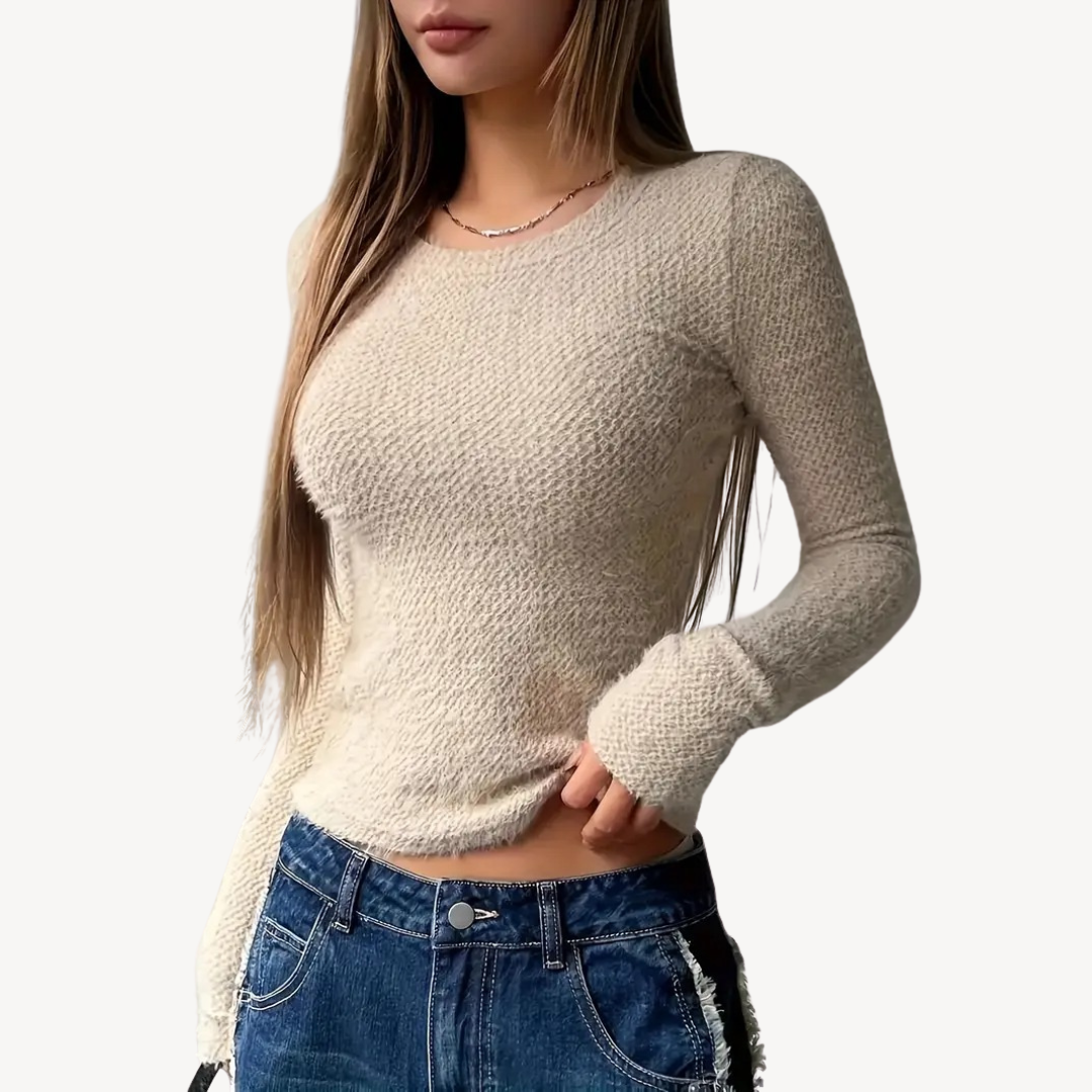 Geripptes Langarm-Top für Damen | Loravelle 0
