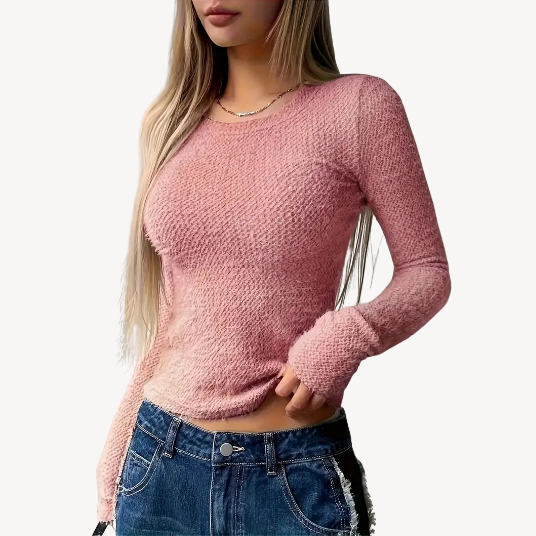 Geripptes Langarm-Top für Damen | Loravelle 1
