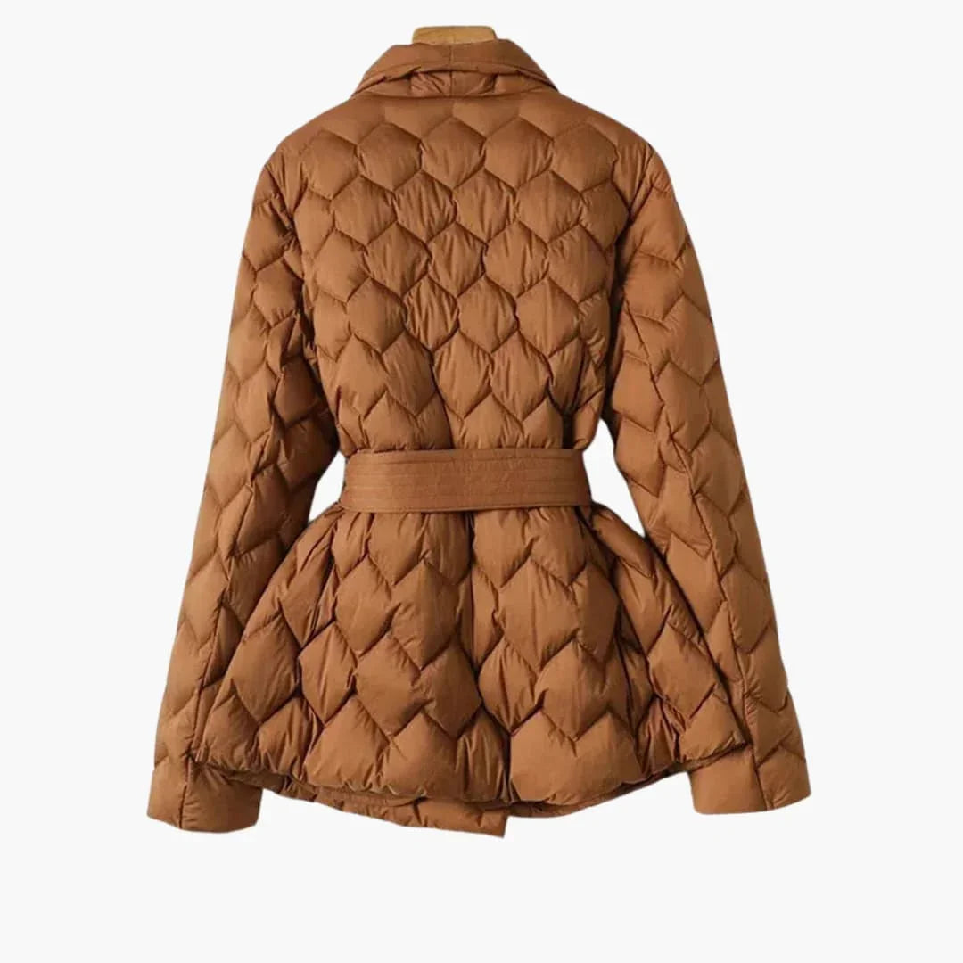 Gesteppter Daunenmantel mit Gürtel für Damen 1
