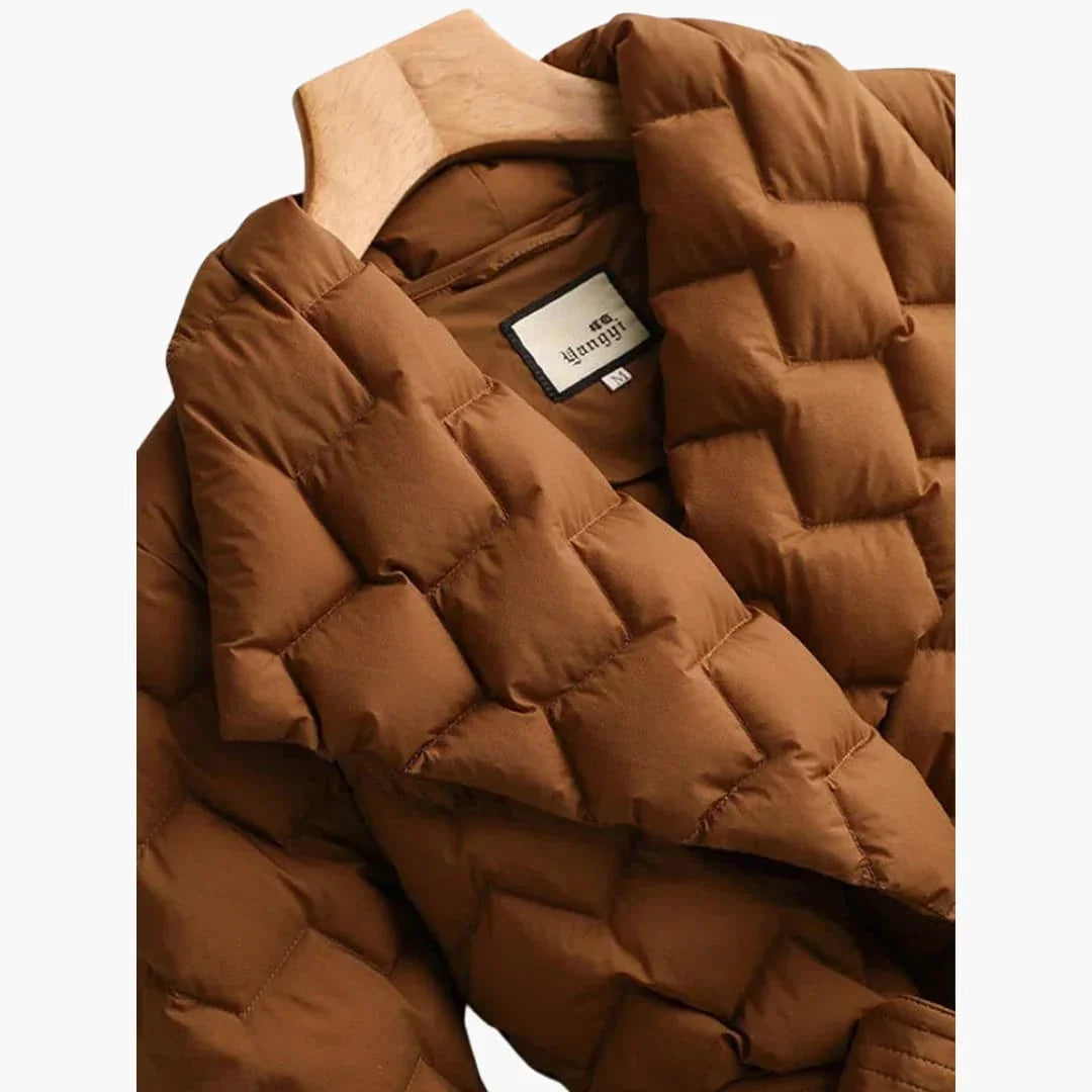 Gesteppter Daunenmantel mit Gürtel für Damen 3