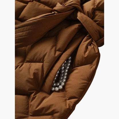 Gesteppter Daunenmantel mit Gürtel für Damen 4