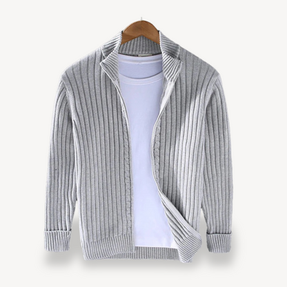 Gestreifte Strickjacke mit Reißverschluss für Herren | Loravelle 0