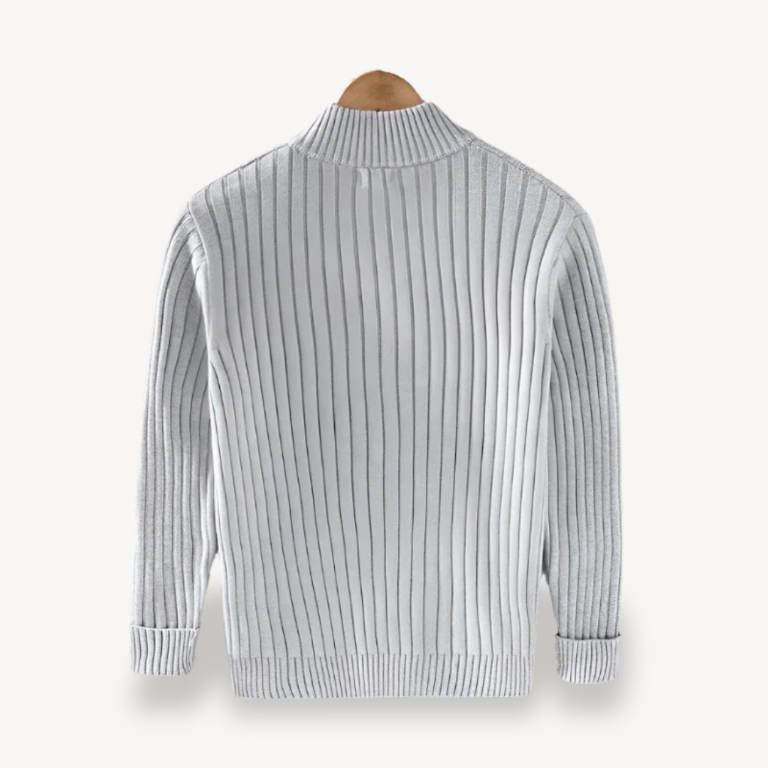 Gestreifte Strickjacke mit Reißverschluss für Herren | Loravelle 1
