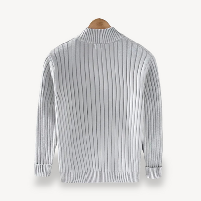Gestreifte Strickjacke mit Reißverschluss für Herren | Loravelle 1